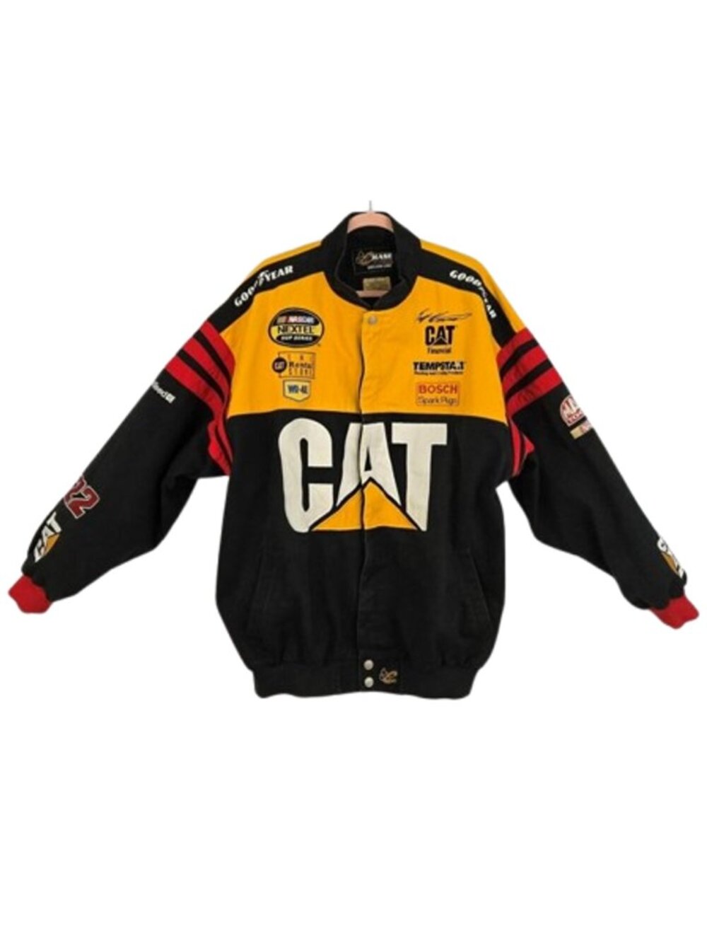 Chase Authentics Men’s Racing Jacket Caterpillar Embroidered Colorblock Size XXL